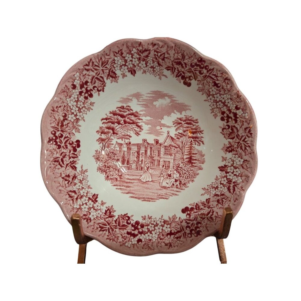 J&G Meakin Romantic England Buckinghamshire Ironstone Bowl 6.5" Pink & White